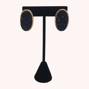Black Druzy Studs